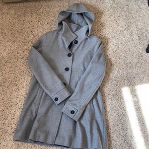 DKNY women’s gray pea wool coat
